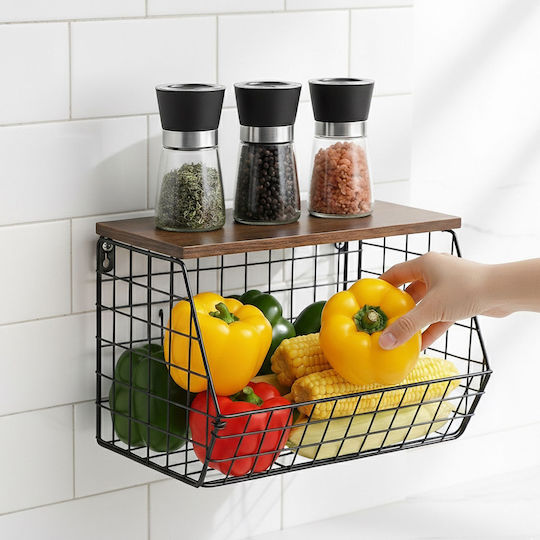 Relaxdays Bol De Fructe Metalic Negru 30x20x21 cm