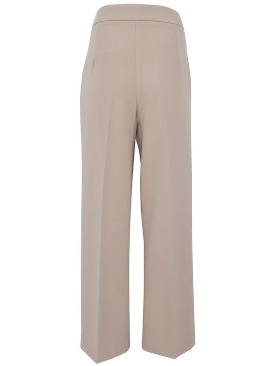 Women's Fabric Trousers Beige
