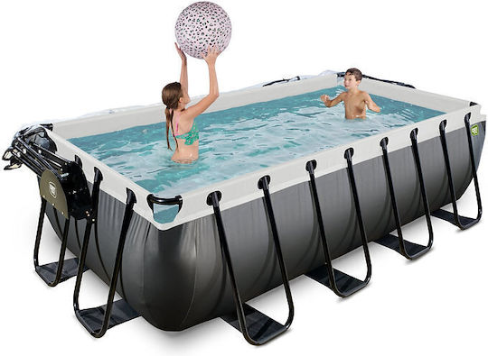 Exit Toys PVC Swimming Pool with Metallic Frame 400x200x100cm Black
