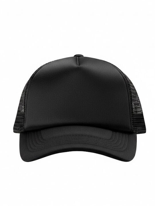 Trucker Five-Panel Hat Mesh 100% Polyester 100-105gsm Sponge On The Brim On The Front Pf Concept Black Black