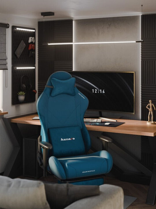 Huzaro Force 5.7 Fabric Gaming Chair with RGB Lighting and Footstool Blue