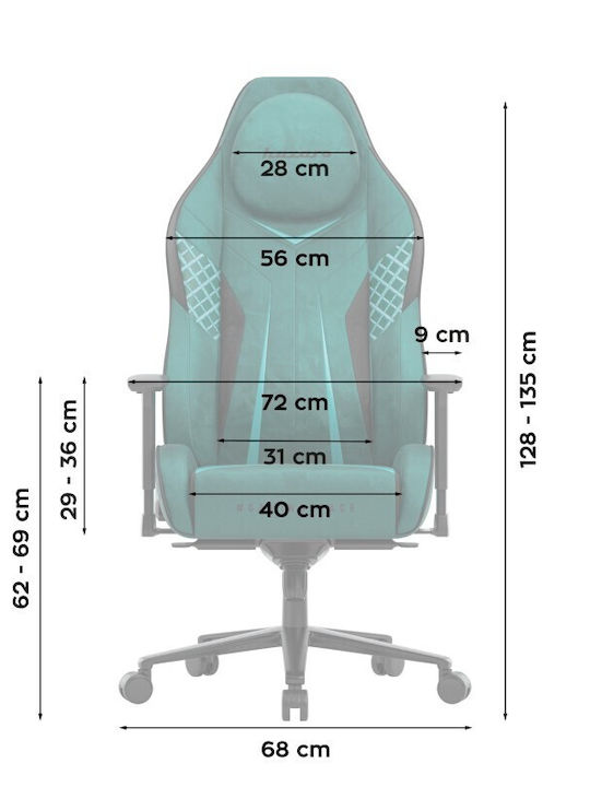 Huzaro Force 8.3 Fabric Gaming Chair with Adjustable Arms Green