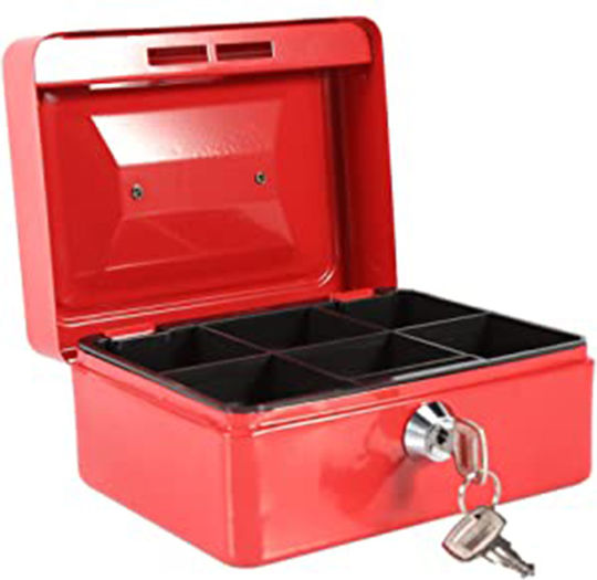 Alco Cash Box with Lock Red 4007735841126