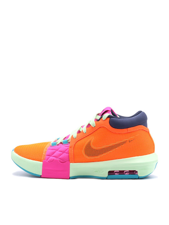 LeBron Witness VIII High Basketball Shoes Total Orange / Laser Fuchsia / Vapor Green / Thunder Blue