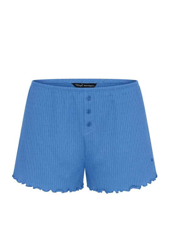 Triumph Summer Cotton Women's Pyjama Shorts Royal Blue Mix & Match