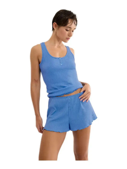 Triumph Summer Cotton Women's Pyjama Shorts Royal Blue Mix & Match