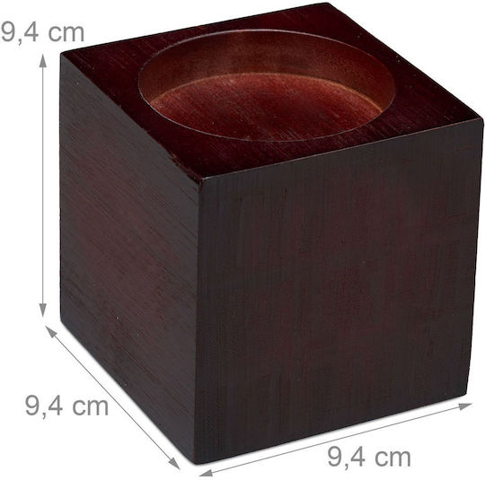 Relaxdays Picior de Mobilier din Lemn 4 Buc 9.4x9.4x9.4cm Roșu