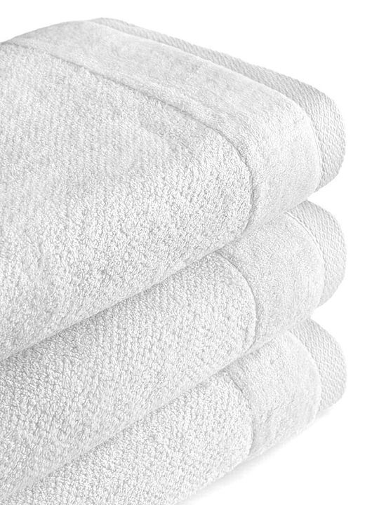 Detexpol 70x140cm Weiß Badetuch Βάρους 550gr/m²