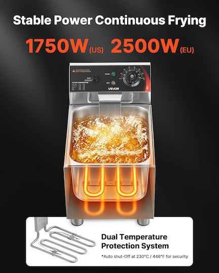 Vevor Ηλεκτρική Φριτέζα 2.5kW Χωρητικότητας 7.5lt