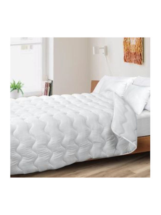 AIO Factory Doppel-Steppdecke mit Mikrofaser-Ausfüllen 200x220cm Weiß