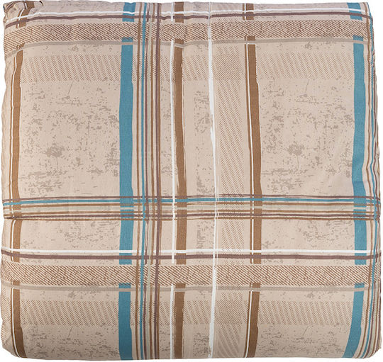 Pătură Single cu Umplere Microfibra 150x210 cm Bej 150 GSM