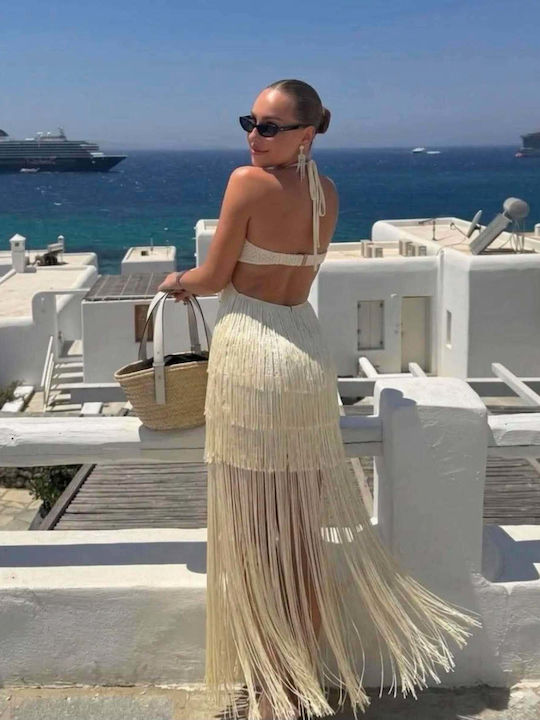 Καλοκαιρινό Maxi Κομπινεζόν Φόρεμα Cut Out Σχέδιο