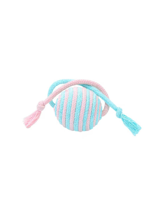 Katzenspielzeug Ball Seil 2 Kordeln Hellblau Rosa