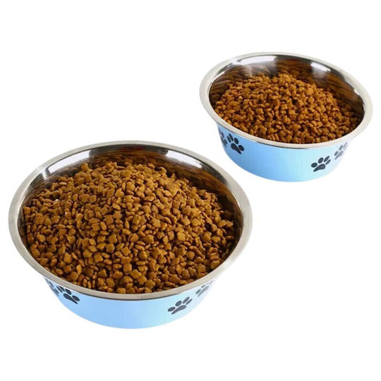 Pet's Choice Rostfreier Stahl Futternapf & Wasserschale für Hund & Katze 400ml in Hellblauer Farbe