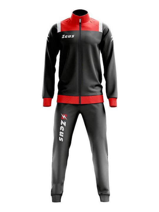 Glossy Tracksuit Set Red/dark Grey