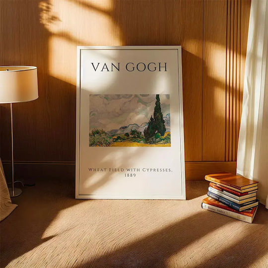 Poster Van Gogh Wheat Field Cypresses Art002 40cm X 50cm Λευκή Ξύλινη Κορνίζα-55246pd156889f55310
