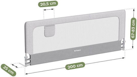 Tulano Foldable Bed Rail Guard from Metal in Grey Colour 77x26x7cm