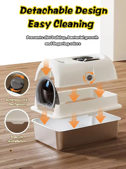 Pet's Choice Closed White Cat Toilet L60 x W40 x H40cm