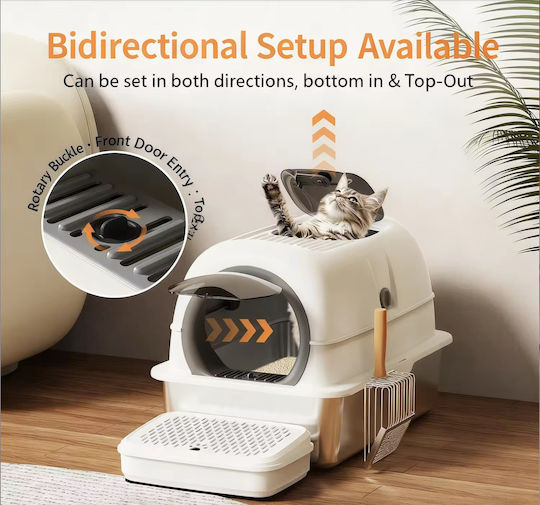 Pet's Choice Closed Grey Cat Toilet L60 x W40 x H40cm