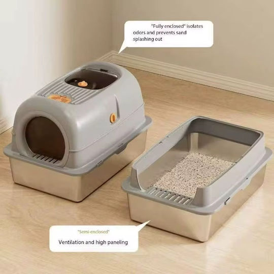 Pet's Choice Closed Grey Cat Toilet L60 x W40 x H40cm