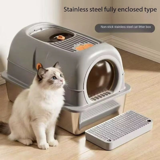 Pet's Choice Closed Grey Cat Toilet L60 x W40 x H40cm