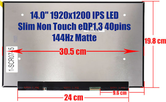 14" LED / Slim / Touch / 144Hz 1920x1200 Matte 40 Pin Laptop Screen for Asus G14 Ga402 1-SCR0745