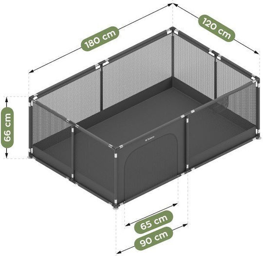 Tulano Patut pliabil cu saltea gri 180x120cm