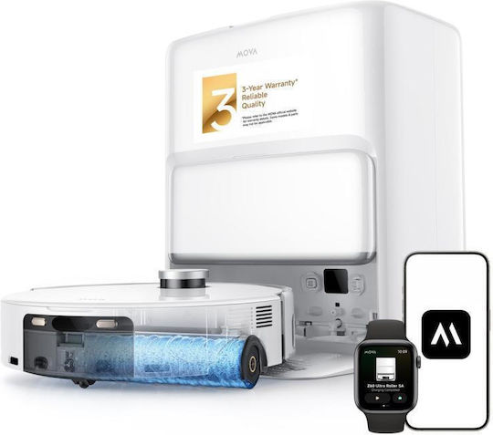 Mova Z60 Ultra Roller Standalone Robot Vacuum Cleaner with Laser Mapping & 2600Pa Suction White