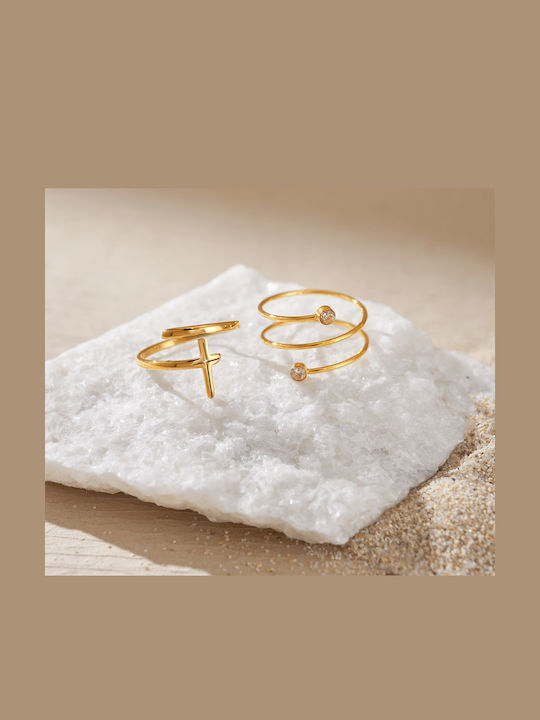 Enotia Damen Stahl Vergoldeter Ring Enotia Damen Stahl Vergoldeter Ring