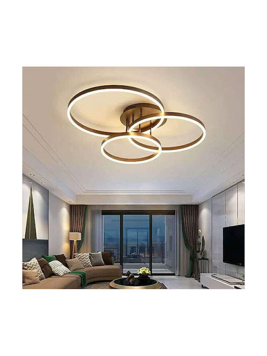 Lightplanet Πλαφονιέρα Οροφής Καφέ με Ενσωματωμένο LED και Τηλεχειριστήριο