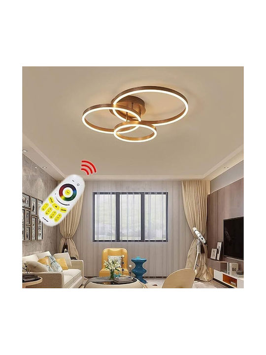 Lightplanet Πλαφονιέρα Οροφής Καφέ με Ενσωματωμένο LED και Τηλεχειριστήριο