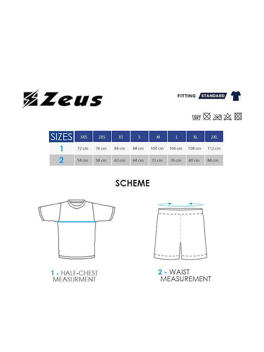 Set de fotbal pentru bărbați Zeus Kit Sticker din poliester alb negru