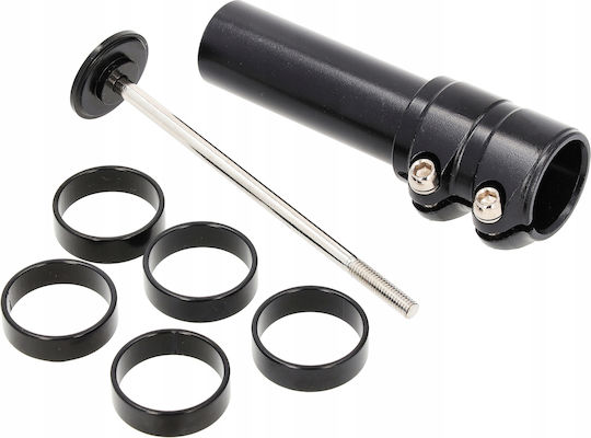 Extensor Tije De Ghidon Pentru Biciclete Zola Reglabil Pe Înălțime Lungime Totală 12 Cm Diametru Tijă 28 6 Mm 4 Inele Spacer Șurub De Fixare Cap Montare Aliaj De Aluminiu Negru