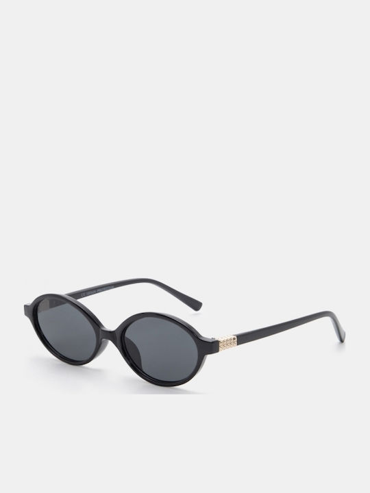 Luigi Unisex Γυαλιά Ηλίου με Μαύρο Σκελετό και Μαύρο Φακό