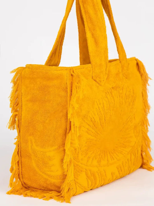 Sun of a Beach Terrycloth Yellow Beach Bag