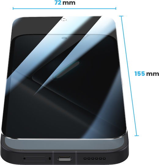 Avizar Anti-Spy Displayschutzfolie Poco X8 Pro 9h Gehärtetes Glas 2.5d Transparent Schwarz
