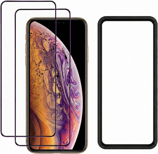 3mk Pack 2 Tempered Glass Iphone 11 Pro Max Xs Max Hardy Hardura Shockproof Black Transparent