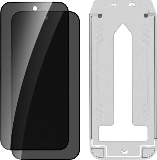 3mk Pack 2 Tempered Glass Google Pixel 9 Pro Privacy Transparent Black
