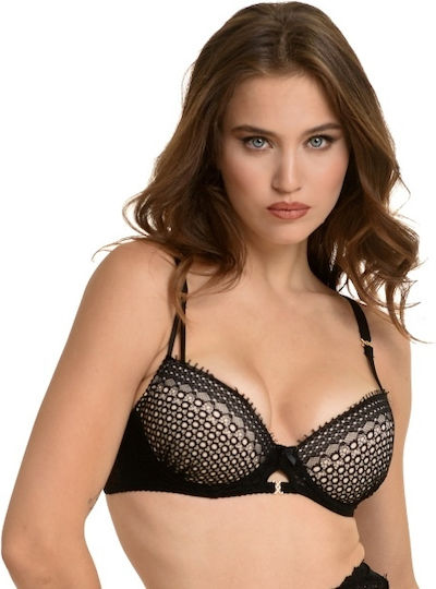 Miss Rosy Lace Lingerie Set Bra Brazil Garters 228-11199-8158 Black