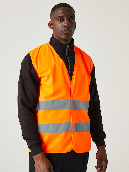 Essential Men's Work Vest with Reflective Tapes Orange Essential Men's Work Vest with Reflective Tapes Orange