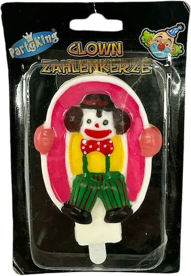Birthday Cake Candle Chippo Clown 134788 F Number 8 Pink 9.5 Cm