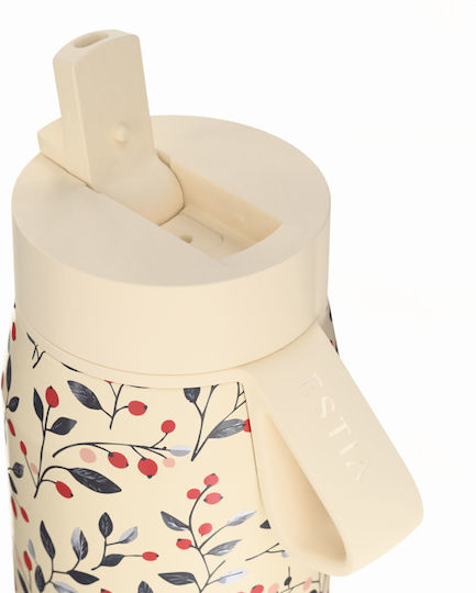 Pulse Save the Aegean Recyclable Thermos Bottle Stainless Steel BPA Free 500ml Bloom Beige