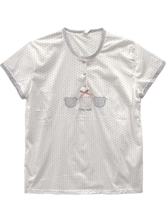 Ansin Summer Women's Cotton Grey Pyjama Set