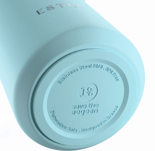 Estia Pulse Save The Aegean Рециклируема Бутилка Термос Неръждаема Стомана Без BPA 500ml Arctic