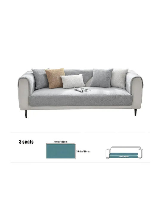 Ελαστικό Κάλυμμα Τριθέσιου Καναπέ Gray 90x180cm
