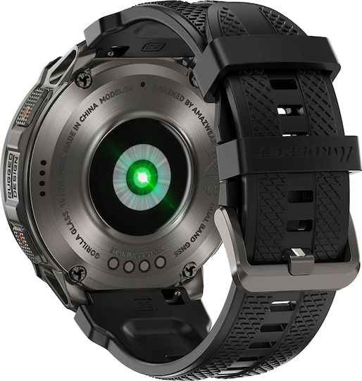 Kospet Tank T4 Stainless Steel 49mm Waterproof Smartwatch with Heart Rate Monitor Black M/L