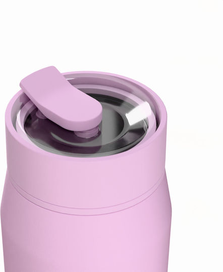 Estia Lens Save The Aegean Термочаша Термос Неръждаема Стомана Без BPA 360ml Лавандула с Сламка