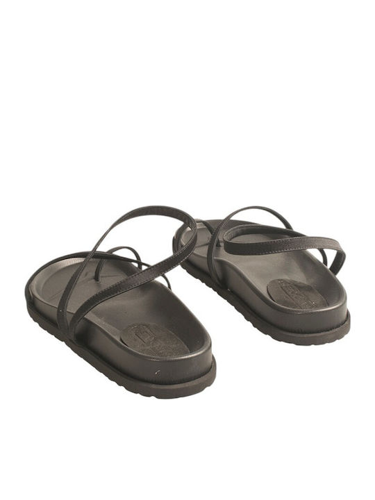 Damen Flache Sandalen Schwarz