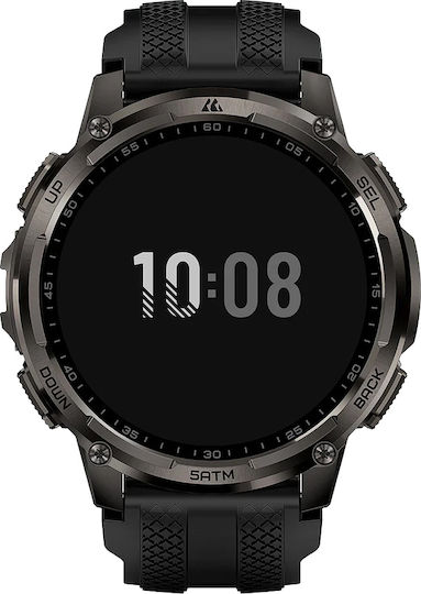 Kospet Tank T4C Stainless Steel 50mm Waterproof Smartwatch with Heart Rate Monitor Black M/L