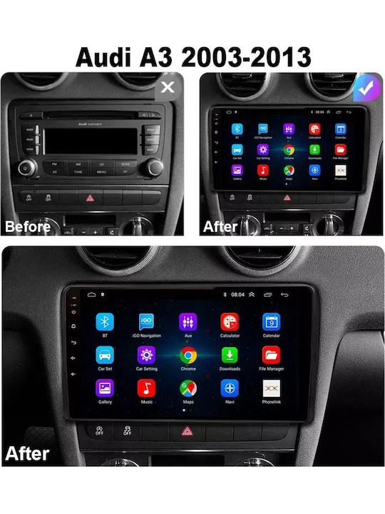 Audi A3 2007 Android Мултимедия Carplay Androidauto GPS Вграден Wi-Fi Bluetooth Sη34